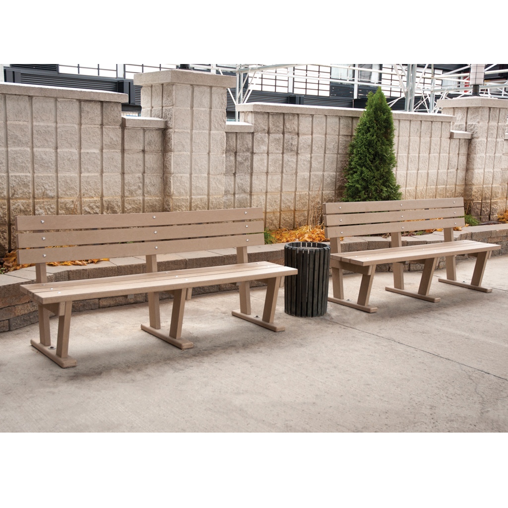 PLASTIC BENCH WITH BACKREST