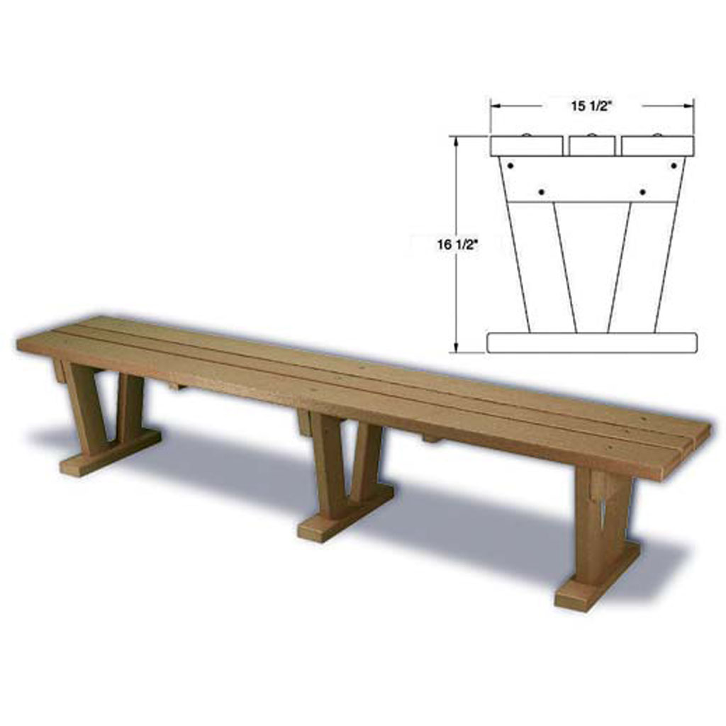 WIDE PLASTIC BENCH - 8 FT