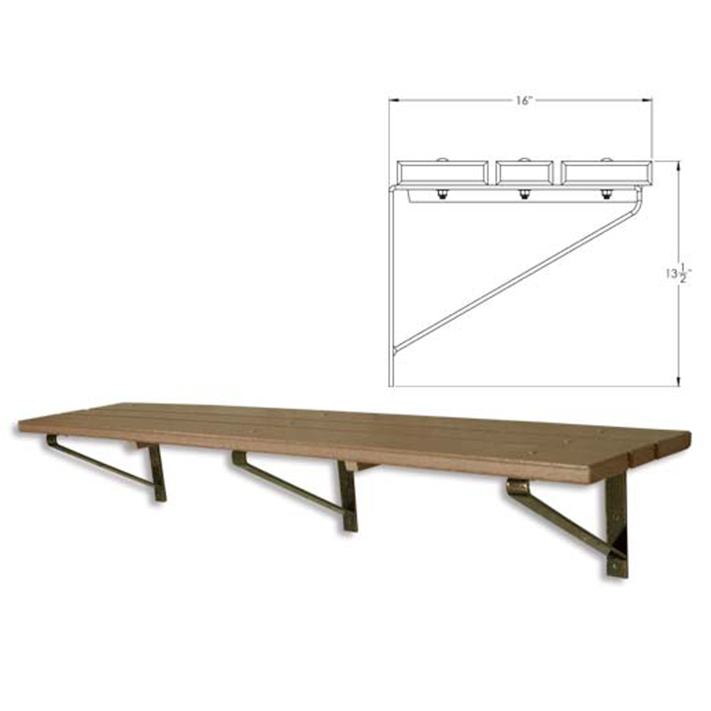 PLASTIC BENCH WALL MOUNT - 10 FT