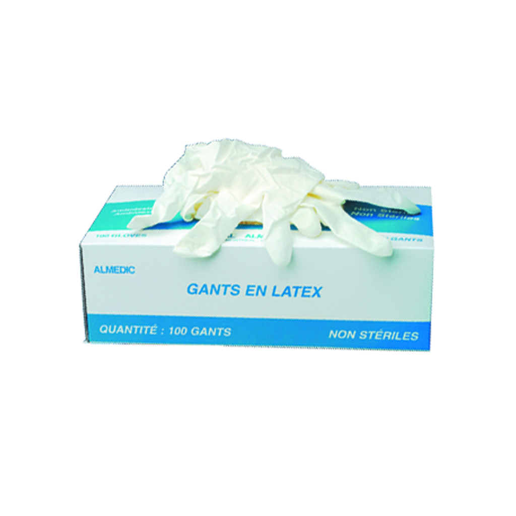 NON-STERILE LATEX GLOVES LARGE (100)  