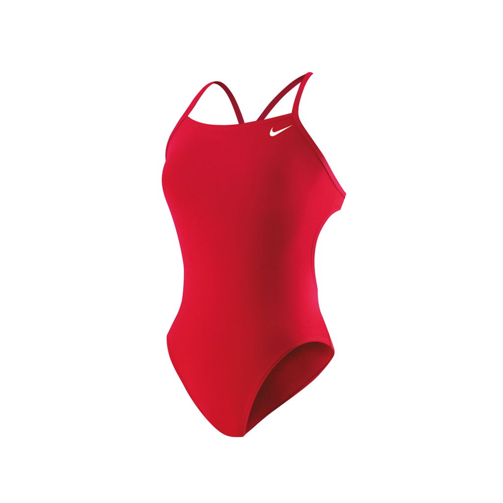NIKE MAILLOT SOLID CUT-OUT ROUGE (26)