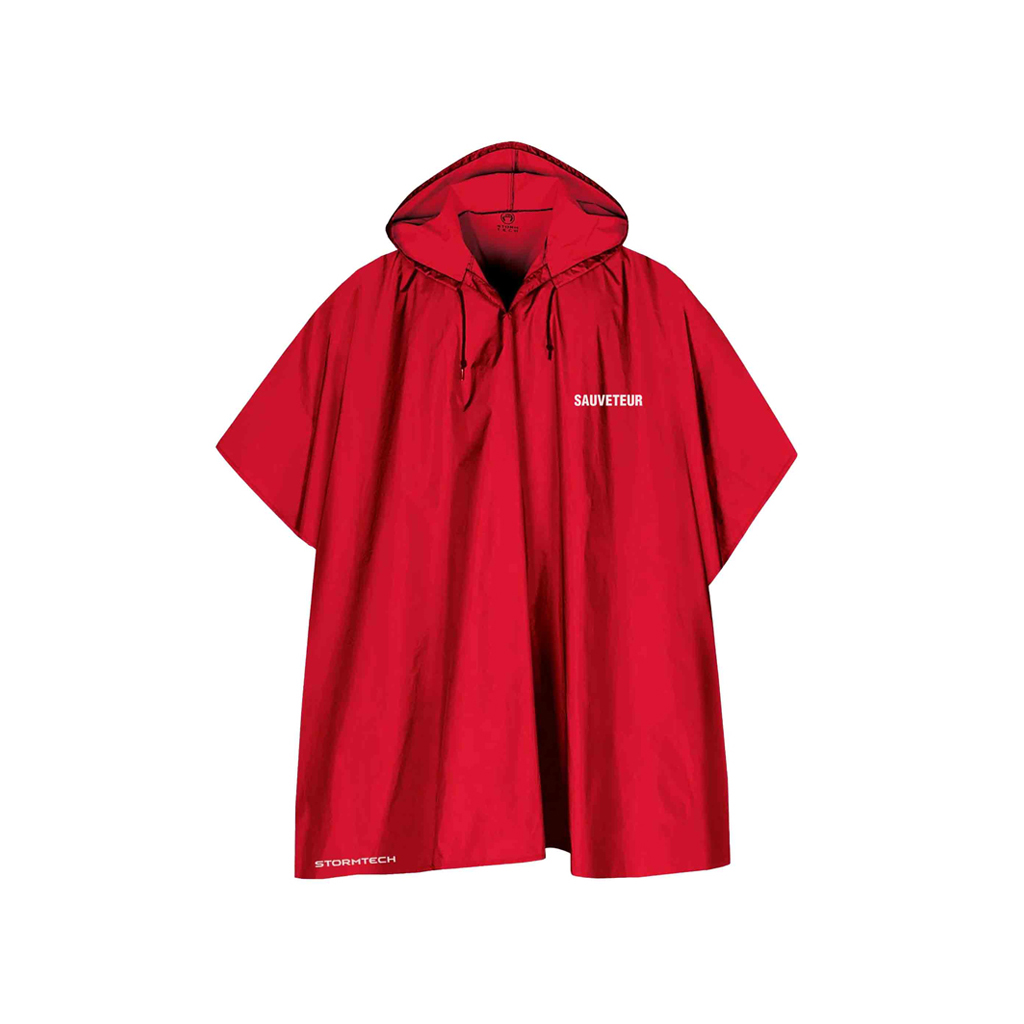 RED PONCHO "SAUVETEUR" ONE SIZE