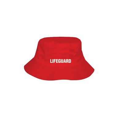 RED BUCKET HAT "LIFEGUARD"